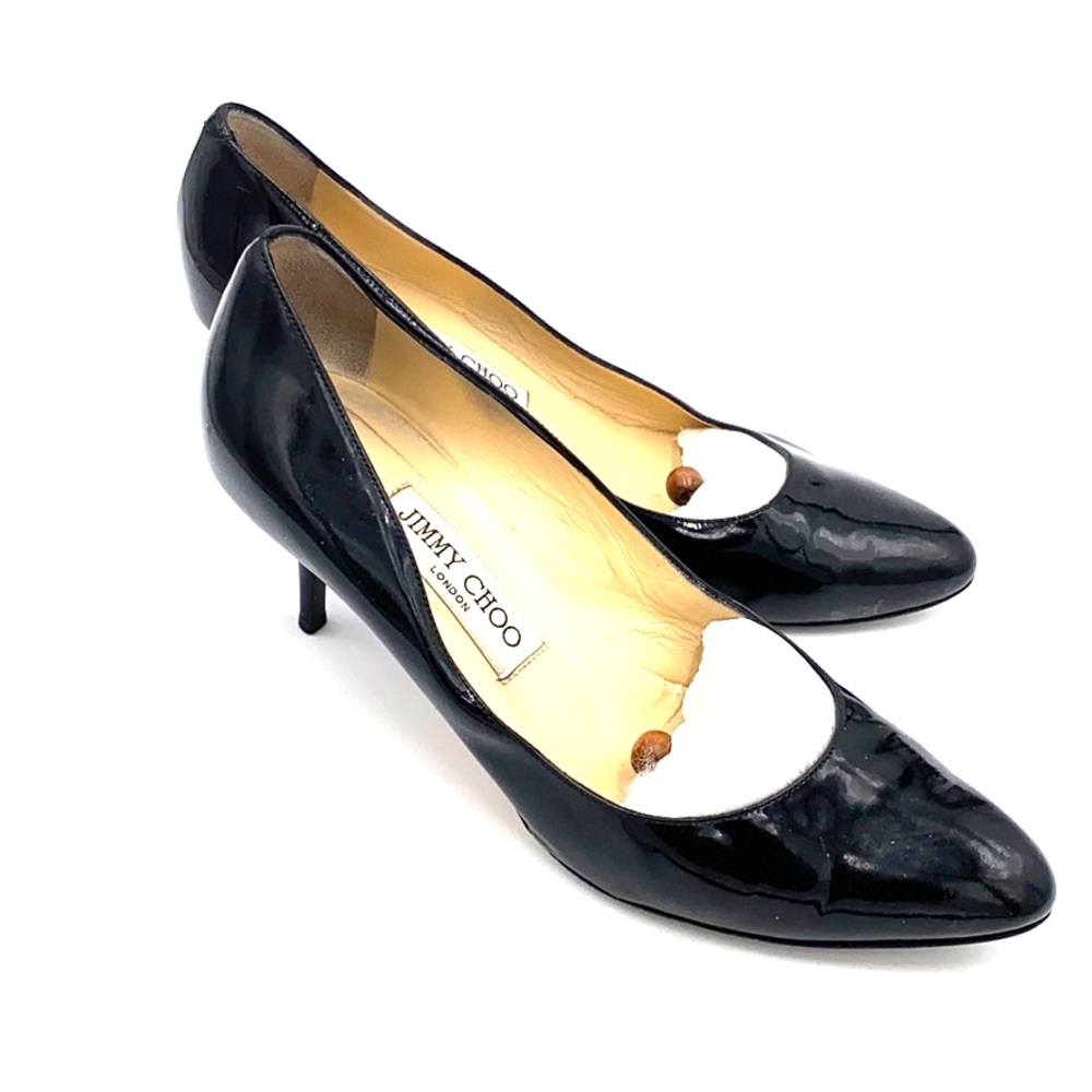 Black patent leather Jimmy Choo pumps